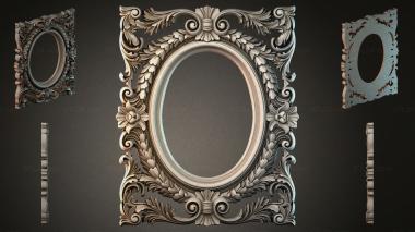 Decorative frames, framing (Oval frame with acanthus leaves and volutes, RMI_000660) 3D models for cnc
