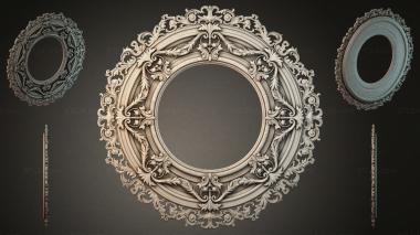 Decorative frames, framing (Oval mirror frame with swirls and leaves, RMI_000668) 3D models for cnc