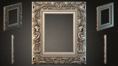Decorative frames, framing (Classic frame with angels and lyre, RMI_000670) 3D models for cnc
