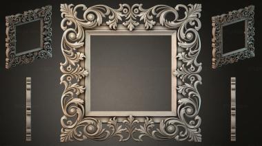Decorative frames, framing (Carved decorative square molding with volutes and acanthus, RMI_000671) 3D models for cnc