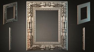 Decorative frames, framing (Frame with columns and acanthus leaves, RMI_000676) 3D models for cnc