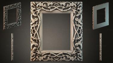 Decorative frames, framing (Carved mirror frame with a curly pattern, RMI_000680) 3D models for cnc