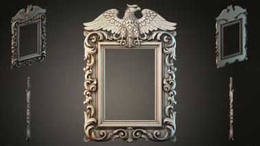 Decorative frames, framing (Mirror with eagle wings and curly acanthus leaves, RMI_000681) 3D models for cnc