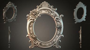 Decorative frames, framing (Oval frame with roses and swirls, RMI_000699) 3D models for cnc