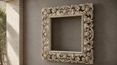 Decorative frames, framing Square frame with floral scrolls and shelves for CNC 3d model