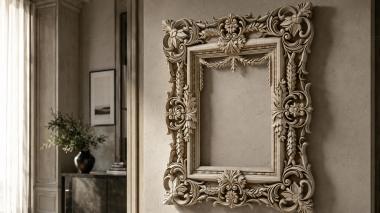 Decorative frames, framing Vintage frame with swirls, leaves, and floral elements 3d model
