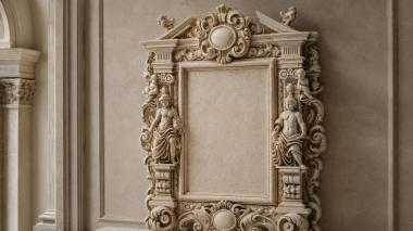 Decorative frames, framing Classic frame with angels and acanthus 3d model