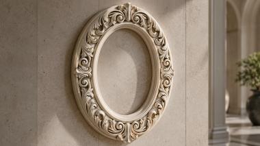 Decorative frames, framing Oval frame with acanthus scrolls and floral ornament 3d model