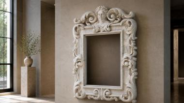 Decorative frames, framing Mirror frame with the head of Athena and volutes 3d model