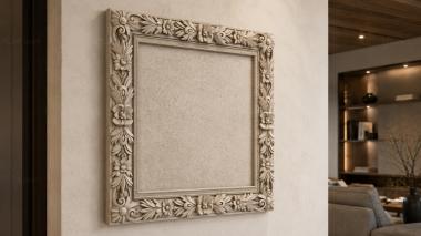 Decorative frames, framing Ornamental frame with floral motifs and spirals 3d model