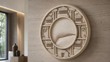 Decorative frames, framing Round medal with an architectural facade and an oval medallion 3d model