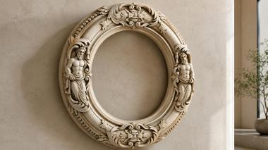 Decorative frames, framing Oval ornamental molding with putti and plant acanthus 3d model