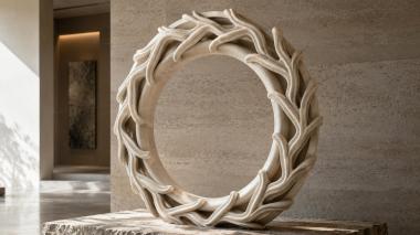 Decorative frames, framing Round ornamental frame with a wavy profile 3d model