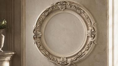 Decorative frames, framing Round mirror frame with acanthus leaves and stylized volutes 3d model