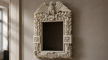 Decorative frames, framing Classic frame with eagle and laurel branches 3d model
