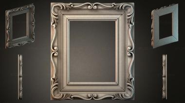 Decorative frames, framing (Picture frame with sculpted scrolls, RMI_000799) 3D models for cnc
