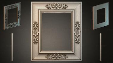 Decorative frames, framing (Square frame with floral pattern and molding, RMI_000805) 3D models for cnc