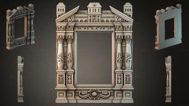 Decorative frames, framing (Architectural portal with Corinthian columns and a decorative pediment, RMI_000808) 3D models for cnc