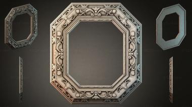 Decorative frames, framing (Octagonal frame with acanthus ornament and scrolls, RMI_000827) 3D models for cnc