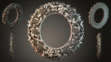 Decorative frames, framing (Oval ornamental frame with rosettes and curls, RMI_000831) 3D models for cnc