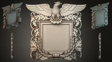 Decorative frames, framing (Coat of arms with an eagle and acanthus leaves for carving, RMI_000836) 3D models for cnc