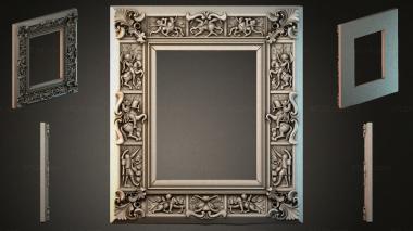 Decorative frames, framing (Frame with putti and acanthus, classic square, RMI_000837) 3D models for cnc