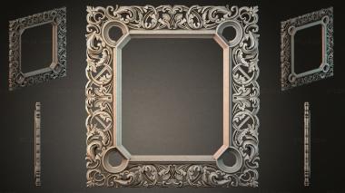 Decorative frames, framing (Architraves with vignettes and corner rosettes, RMI_000848) 3D models for cnc