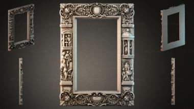 Decorative frames, framing (Classic frame with angels and floral ornaments, RMI_000852) 3D models for cnc