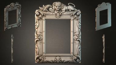 Decorative frames, framing (Lion Head and Scroll Frame for CNC, RMI_000855) 3D models for cnc