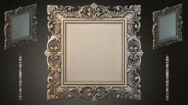 Decorative frames, framing (Baroque cartouche with scrolls and pilasters, RMI_001103) 3D models for cnc