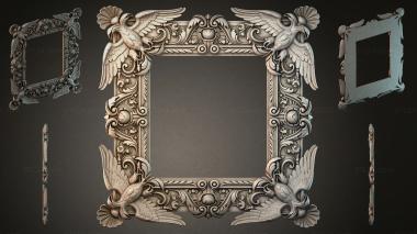 Decorative frames, framing (Ornate frame with wings and angelic figures, RMI_001110) 3D models for cnc