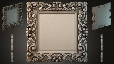 Decorative frames, framing (Square frame with acanthus scrolls and double molding, RMI_001127) 3D models for cnc