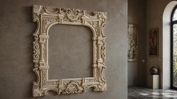 Classic frame with columns and scrolls 3d STL model