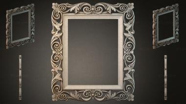Decorative frames, framing (Ornamental frame with volutes and acanthus leaves, RMI_001130) 3D models for cnc