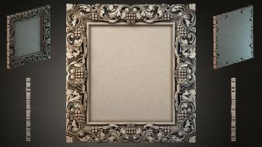 Decorative frames, framing (Square frame with grapevine and acanthus, RMI_001140) 3D models for cnc