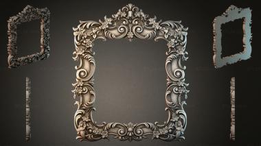 Decorative frames, framing (Openwork frame with volutes and floral elements, RMI_001145) 3D models for cnc