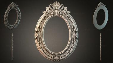 Decorative frames, framing (Oval frame with acanthus leaves and scrolls, RMI_001149) 3D models for cnc