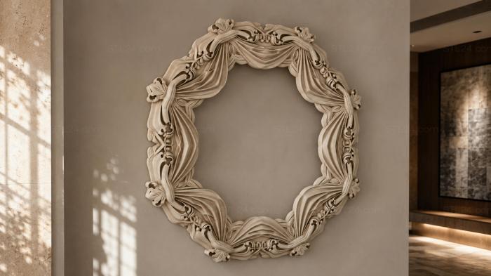 Ornamental cartouche with volutes and shells 3d STL model