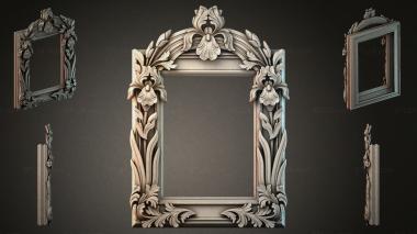Decorative frames, framing (Mirror frame with acanthus and shell, RMI_001159) 3D models for cnc