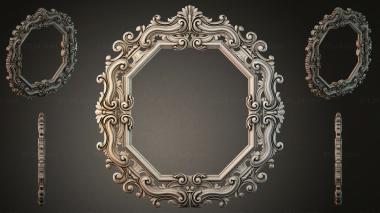 Decorative frames, framing (Set of mirror frames with twisted volutes and vertical ornaments, RMI_001160) 3D models for cnc