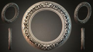 Decorative frames, framing (Round frame with acanthus and grape leaves, RMI_001161) 3D models for cnc