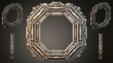 Decorative frames, framing (Octagonal frame with columns and acanthus, RMI_001167) 3D models for cnc