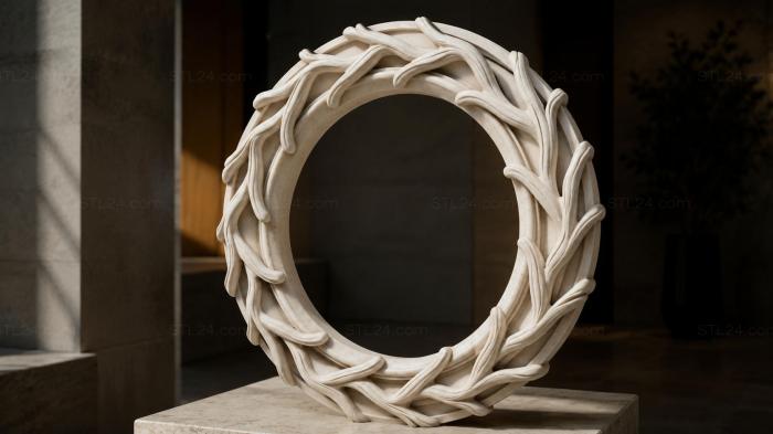 Twisted oval molding with acanthus leaves 3d STL model