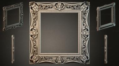 Decorative frames, framing (Picture frame with swirling leaf pattern, RMI_001171) 3D models for cnc