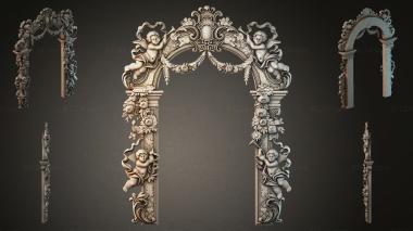 Decorative frames, framing (Architectural portal with putti and acanthus ornament, RMI_001180) 3D models for cnc