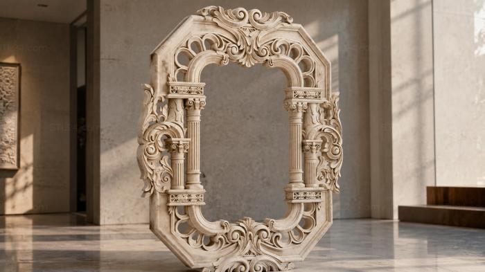 Architectural portal with Corinthian columns and acanthus scrolls 3d STL model