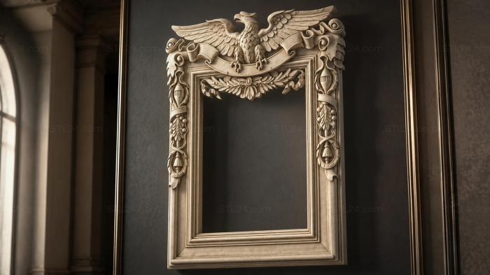 Classic frame with eagle and oak leaves 3d STL model