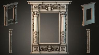Decorative frames, framing (Classic fireplace mantel with Ionic columns and acanthus carvings, RMI_001187) 3D models for cnc