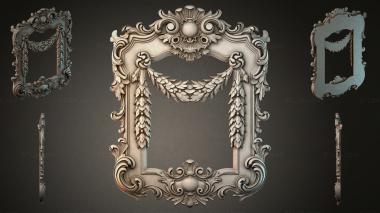 Decorative frames, framing (Baroque carved door frame with garlands and rosettes, RMI_001188) 3D models for cnc