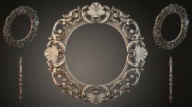 Decorative frames, framing (Mirror with ornate acanthus frame in rocaille style, RMI_001192) 3D models for cnc